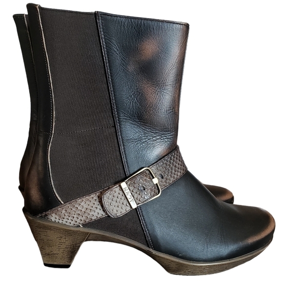NAOT Brown Leather Buckle Boots, Size 40 - Picture 1 of 6